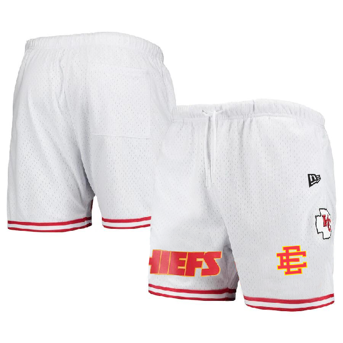 Men's Kansas City Chiefs Pro White/Red Shorts - Click Image to Close